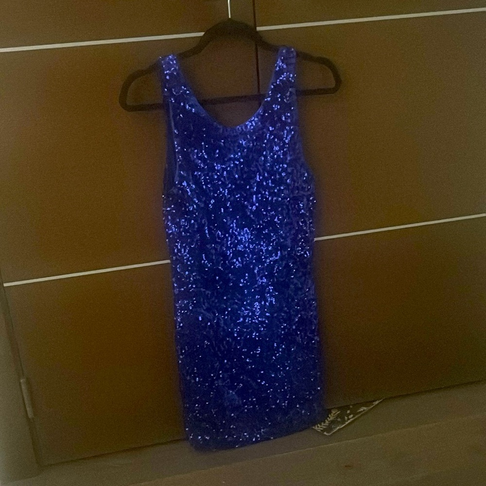 Blue paillettes dress
